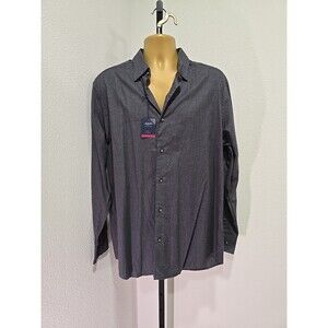 NWT Charles Tyrwhitt Long Sleeve Herringbone Cotton Shirt Mens Lge Gray Classic